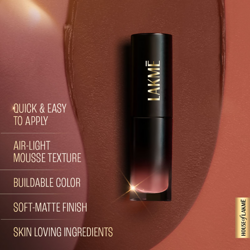 Lakme Xtraordin-Airy One-And-Done Lip, Eye & Cheek Tint - Nude Nudge