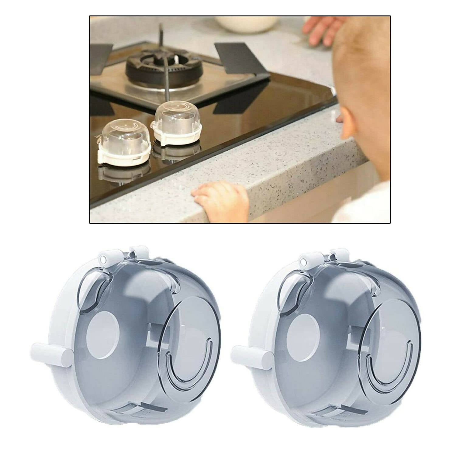 Buy Safe-O-Kid Gas Stove Knobs Transparent Guards for Indoor Baby Safety Set of 2 Pcs from DrMediCart, Ship from India to USA