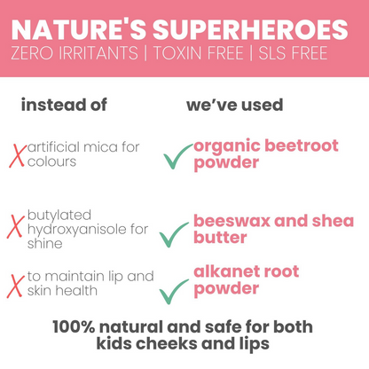 TuCo Intelligent Kids Lip & Cheek Tint For Natural Glow With Beetroot & Shea Butter