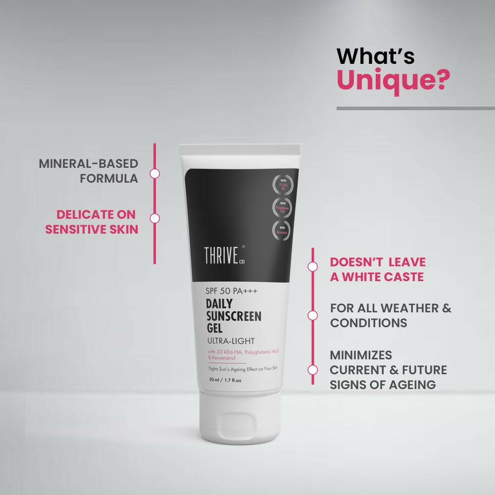 ThriveCo Ultra-Light Daily Sunscreen Gel With SPF 50 PA+++ - Drmedicart