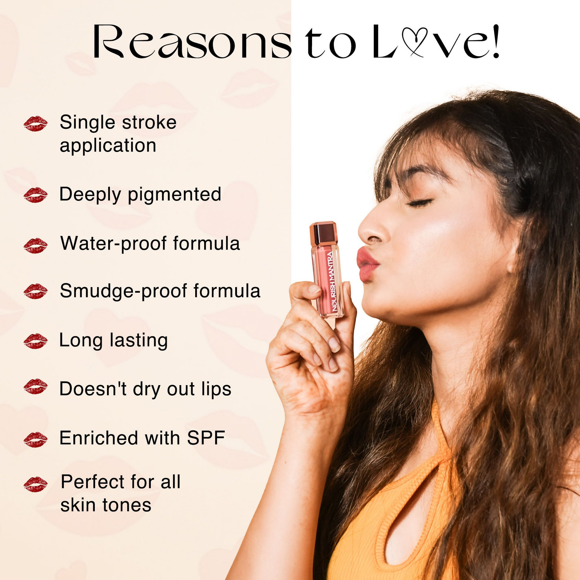 Nourish Mantra Liquid Lipstick Creamy Matte with SPF/ Water Proof, Smudge Proof Shade Masoom Pink