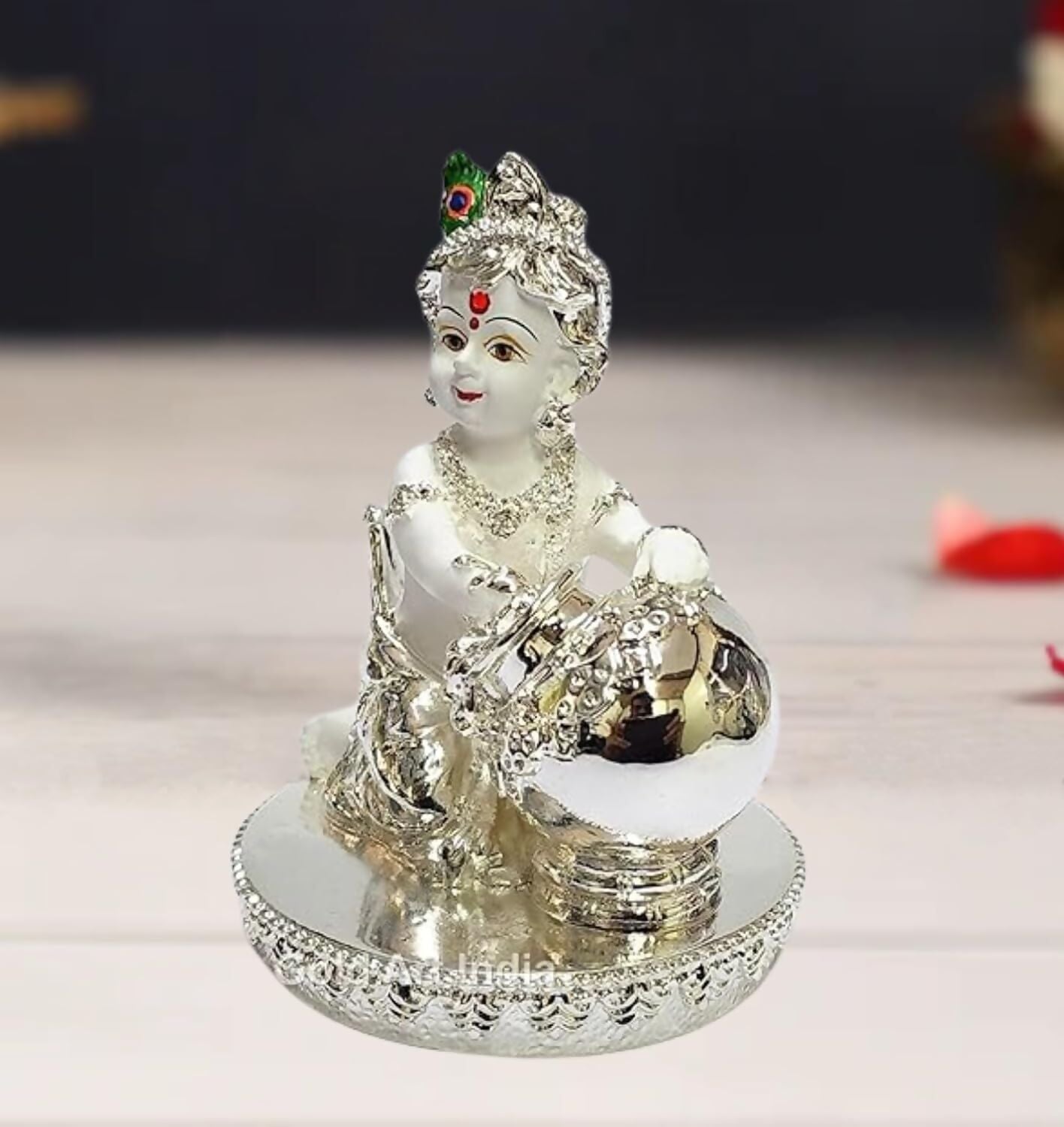 Buy Gold Art India Makhan Krishna Idol