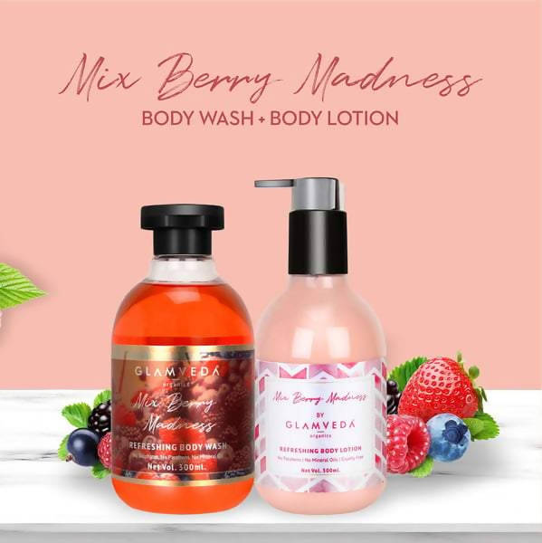 Glamveda Mix Berry Madness Refreshing Body Wash & Lotion Combo Pack