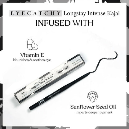 The Natural Wash Eyecatchy Longstay Intense Kajal - Black Pearl