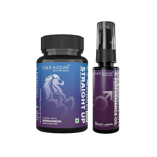 Buy Aadar Ayurvedic Combo- Performance Oil & Straight Up Capsules from DrMediCart, Ship from India to USA
