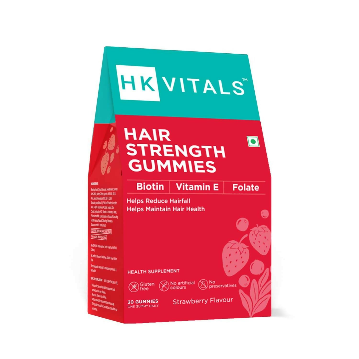 Buy HK Vitals Hair Strength Biotin Gummies - Strawberry Flavor from DrMediCart, Ship from India to USA