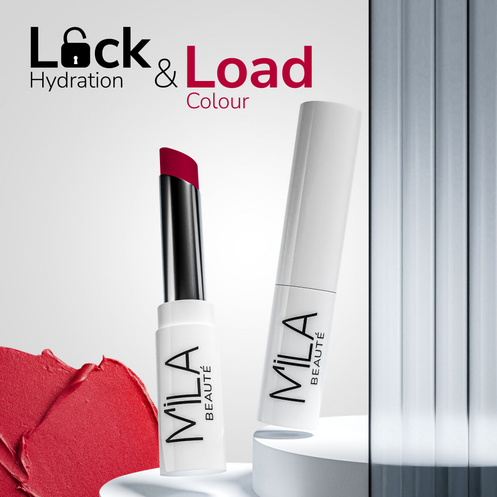 Mila Beaute 24 Hr Non-Transfer Matte Locked-In Lipstick - Cherry Jam