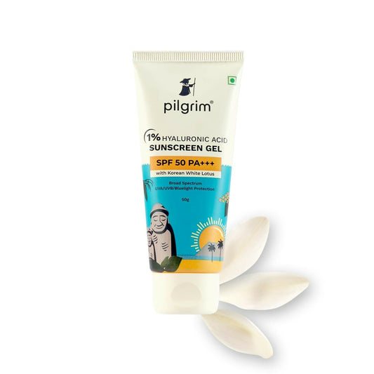 Buy Pilgrim 1% Hyaluronic Acid Sunscreen Gel SPF 50 PA+++ from DrMediCart, Ship from India to USA