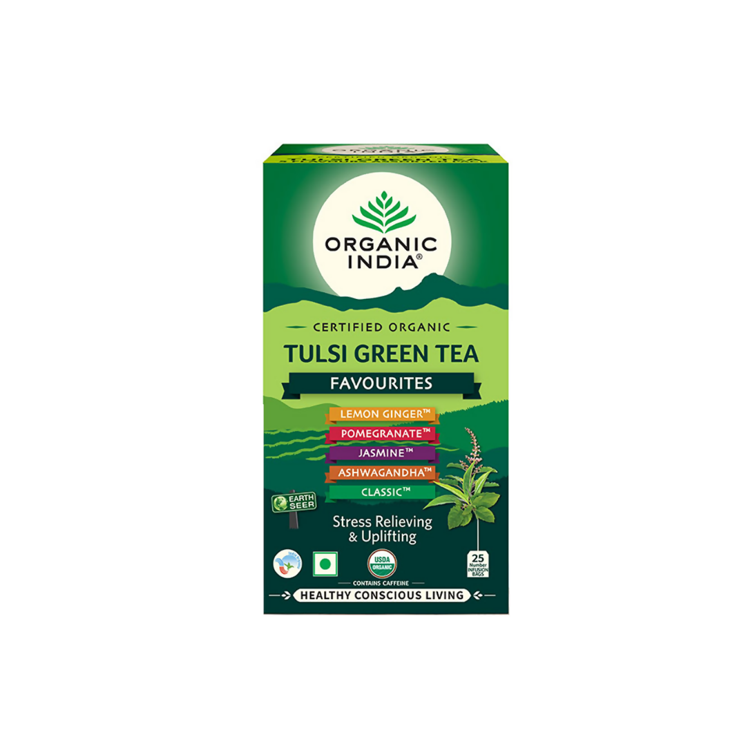 Buy Organic India Tulsi Green Tea Favourites from DrMediCart