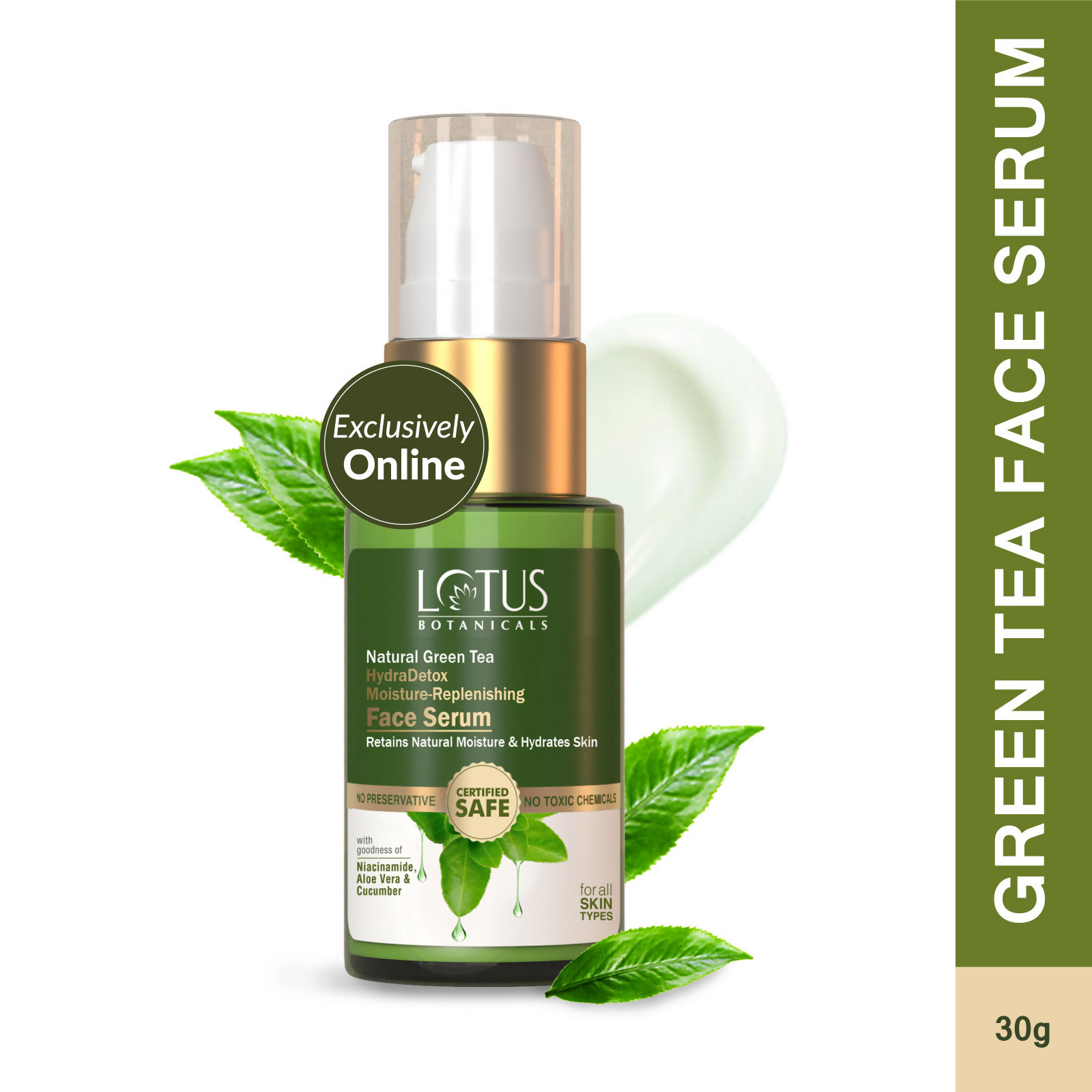 Lotus Botanicals Natural Green Tea HydraDetox Moisture - Replenishing Face Serum