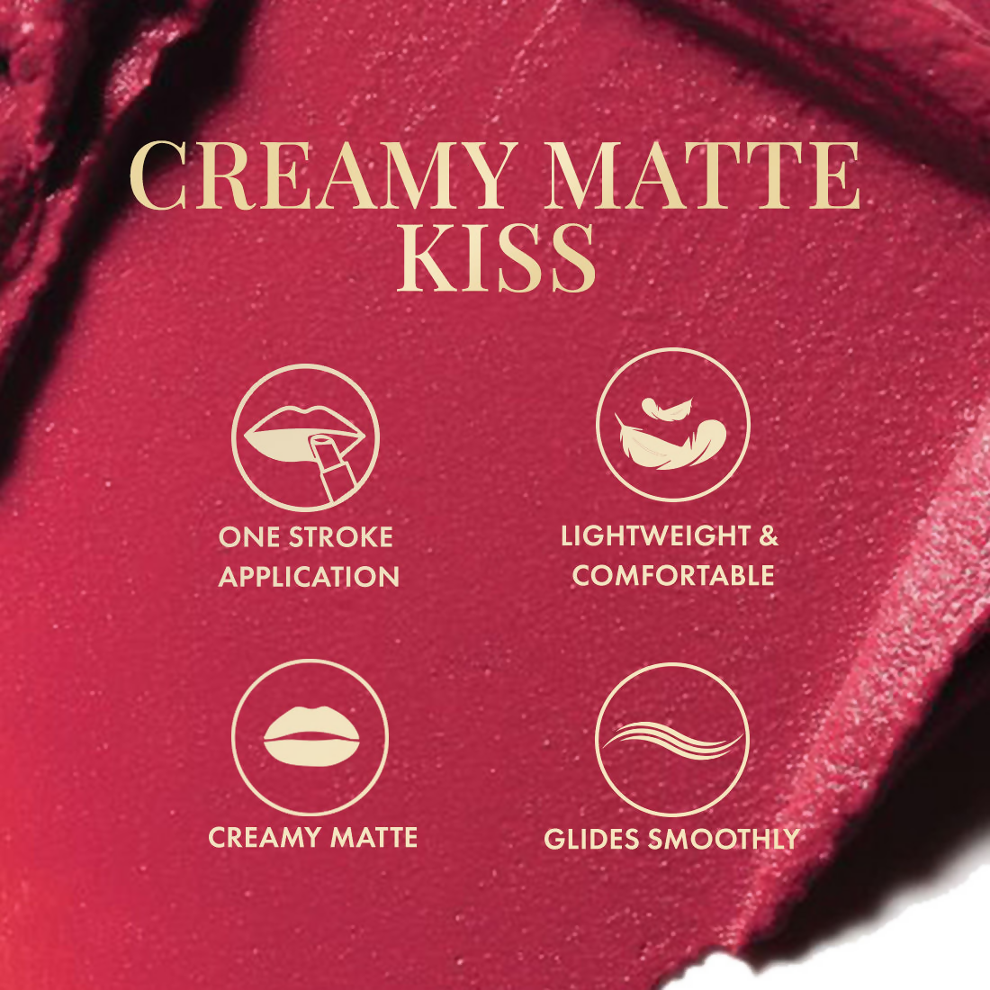 mCaffeine Shades Creamy Matte Kiss Bullet Lipstick Moisturizing Lightweight - Crushed Berry