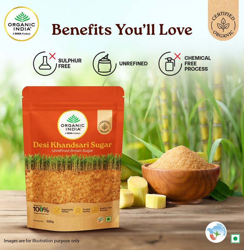 Organic India Desi Khandsari Sugar (Unrefined Brown Sugar)