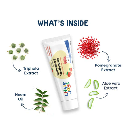 Little Joys Joys Strawberry Flavour Toothpaste For Kids (2-5 Yrs) Strengthens Gums & Whitens Teeth