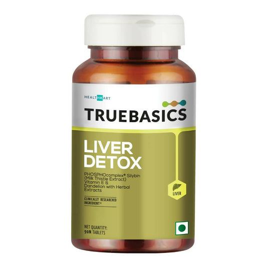 TrueBasics Liver Detox Tablets with Milk Thistle Extract, Dandelion, & Vitamin E