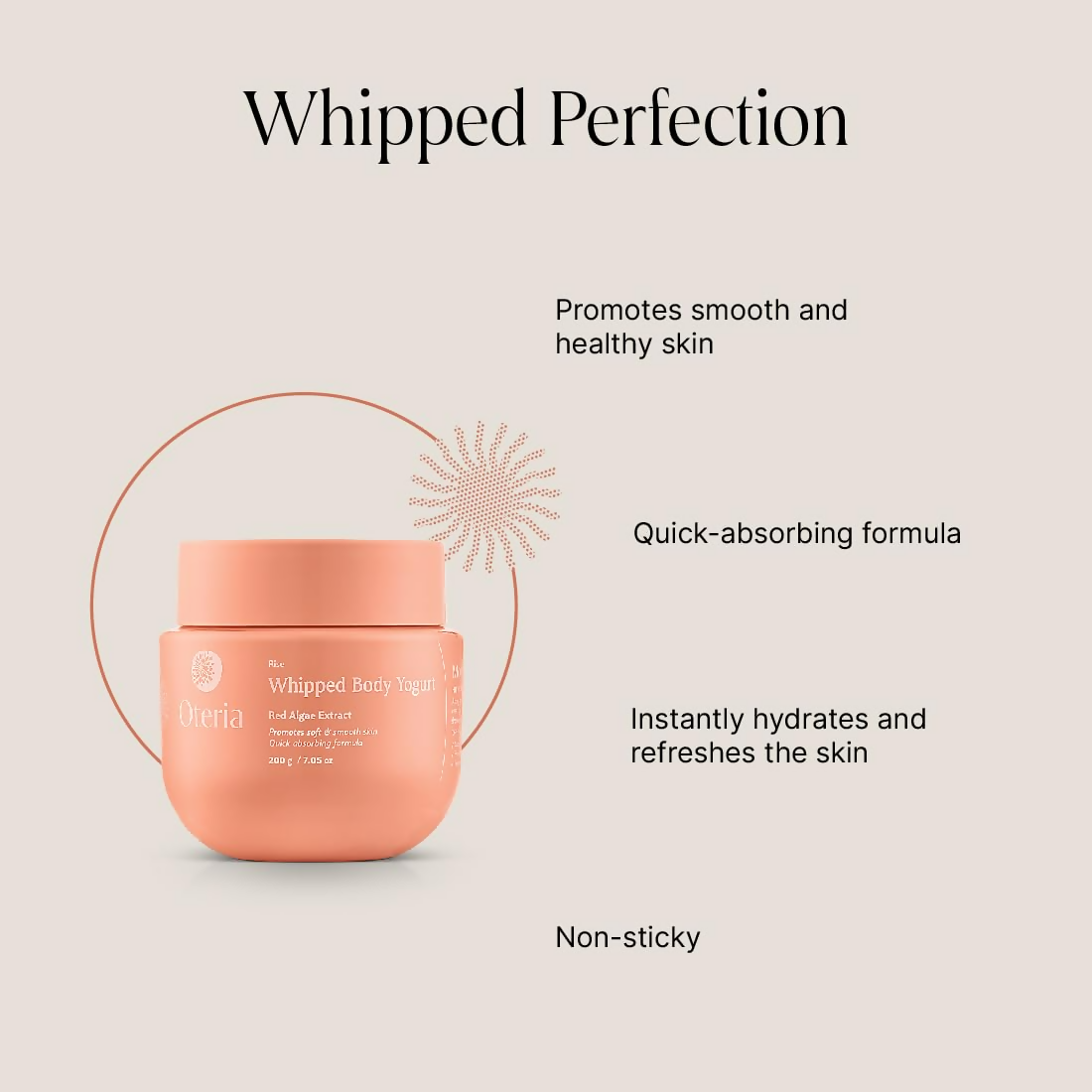 Oteria Premium Hydrating Body Yogurt Infused With Red Algae Extract Gel For Summer Moisturizer & Beauty Essential