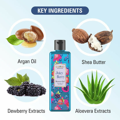 Eartho Essentials Juicy Berry Fusion Ayurvedic Shower Gel