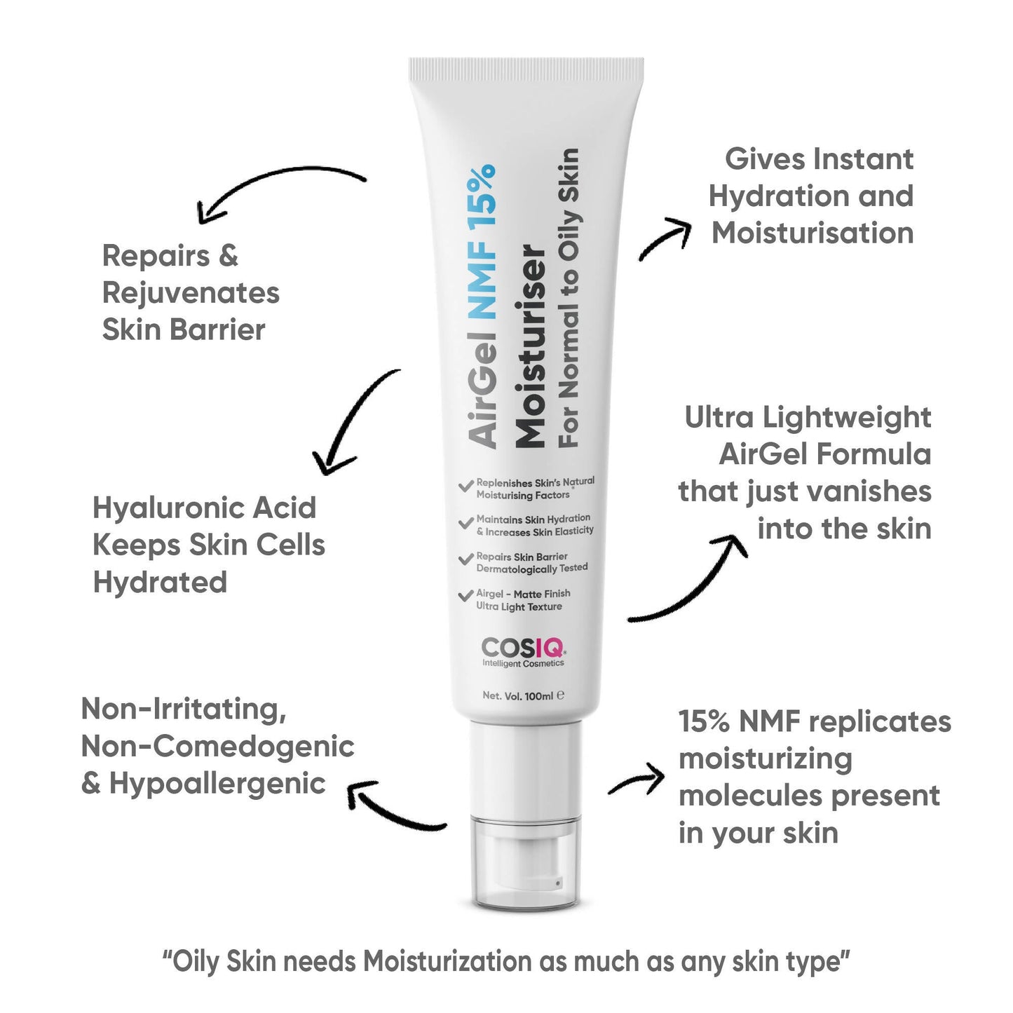Cos-IQ AirGel NMF 15% for Oily Skin Moisturizer