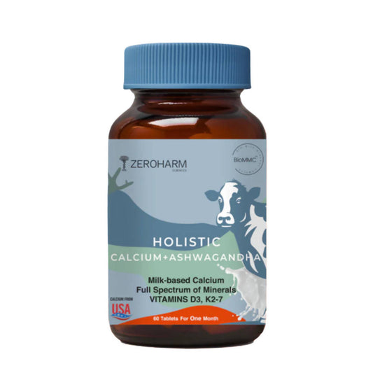 Buy Zeroharm Holistic Calcium + Ashwagandha Tablets from DrMediCart, Ship from India to USA