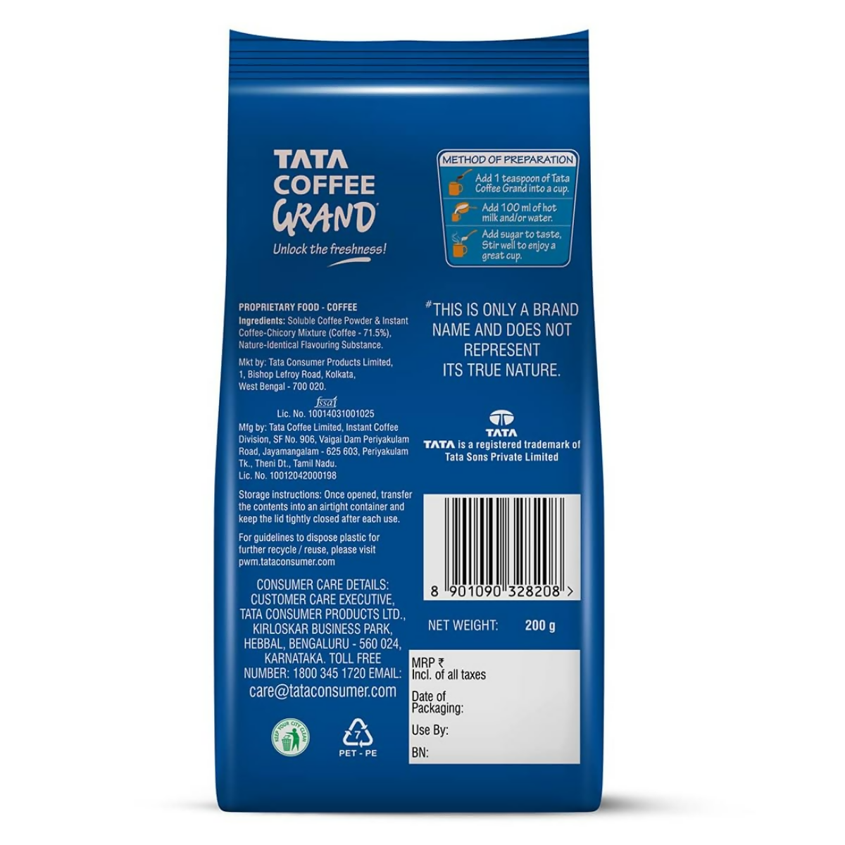 Tata Coffee Grand Classic Instant Coffee Pouch