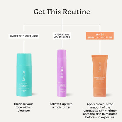 Foxtale Tinted Sunscreen SPF 50 PA++++ & Primer Shade 3 - Light, Water Resistant with Dry-Touch Finish, Blurs Out Pores