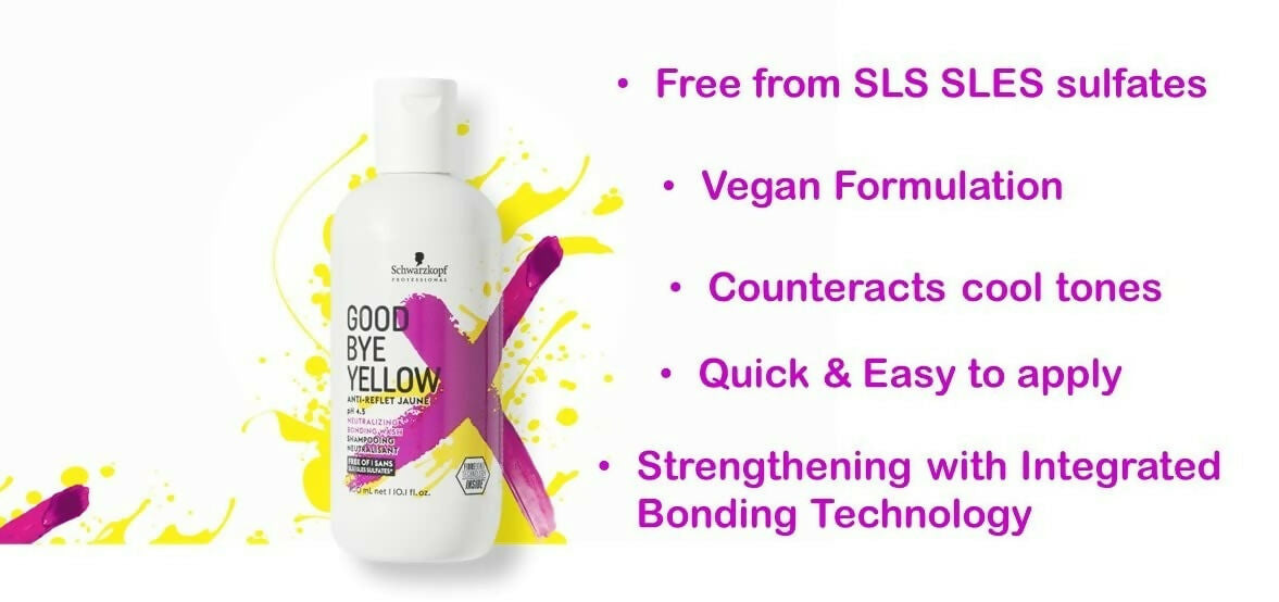 Schwarzkopf Professional Goodbye Yellow Neutralising & Anti-Yellow Sulfate Free Purple Shampoo - Drmedicart