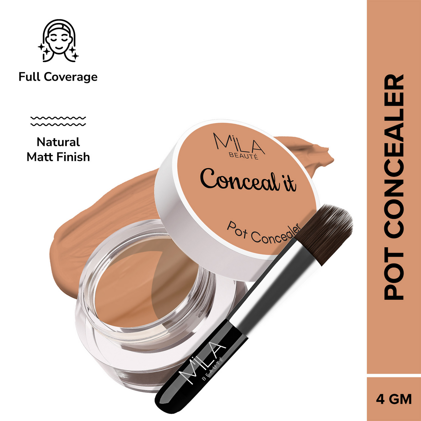 Mila Beaute Conceal It Pot Concealer Creamy Matte Finish with SPF 15 - Rose Beige