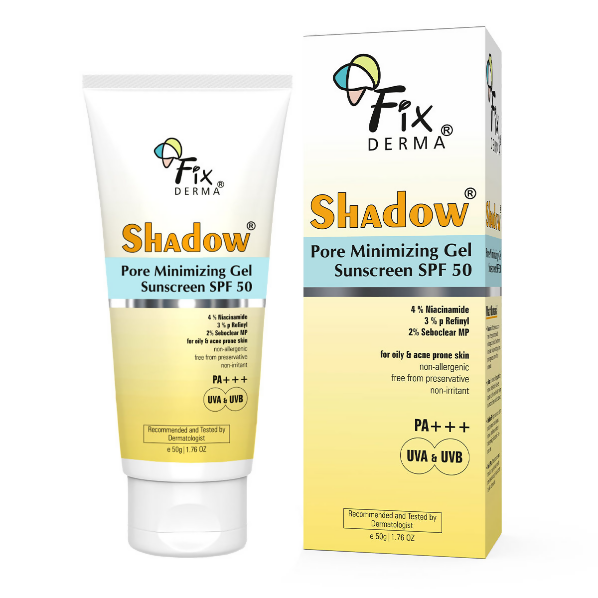 Fixderma Shadow Pore Minimizing Gel Sunscreen SPF 50 PA+++ UVA/UVB