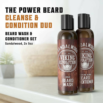 Viking Revolution Sandalwood Beard Wash and Beard Conditioner Combo - DrMediCart