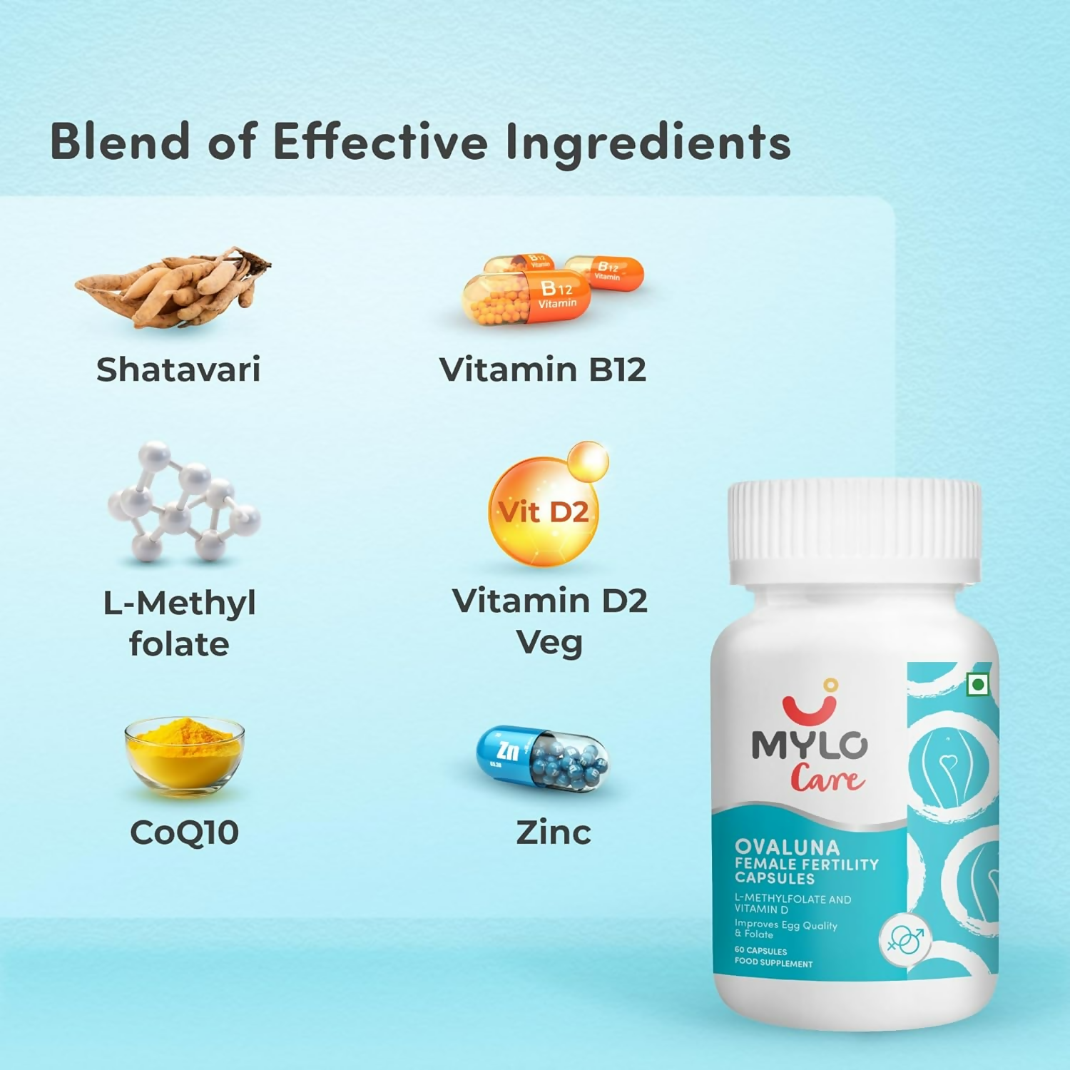 Mylo Care Ovaluna Female Fertility Supplement Capsules
