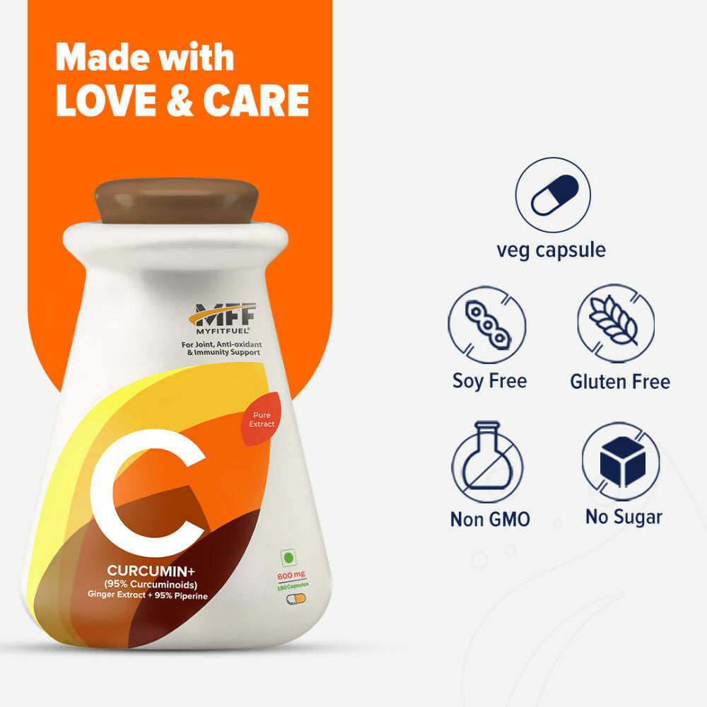 MyFitFuel Curcumin + Ginger Extract + Piperine Capsules