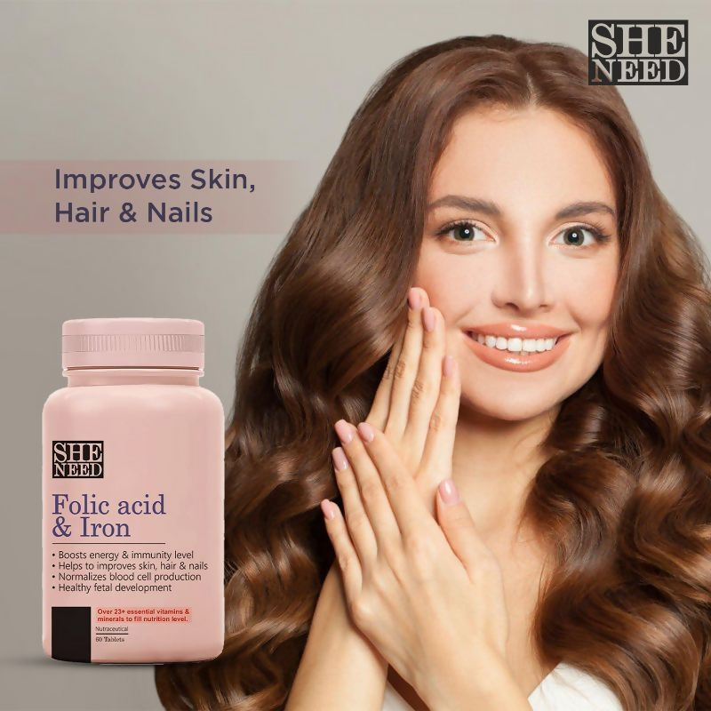 SheNeed Folic Acid & Iron Supplement Tablets For Pregnancy