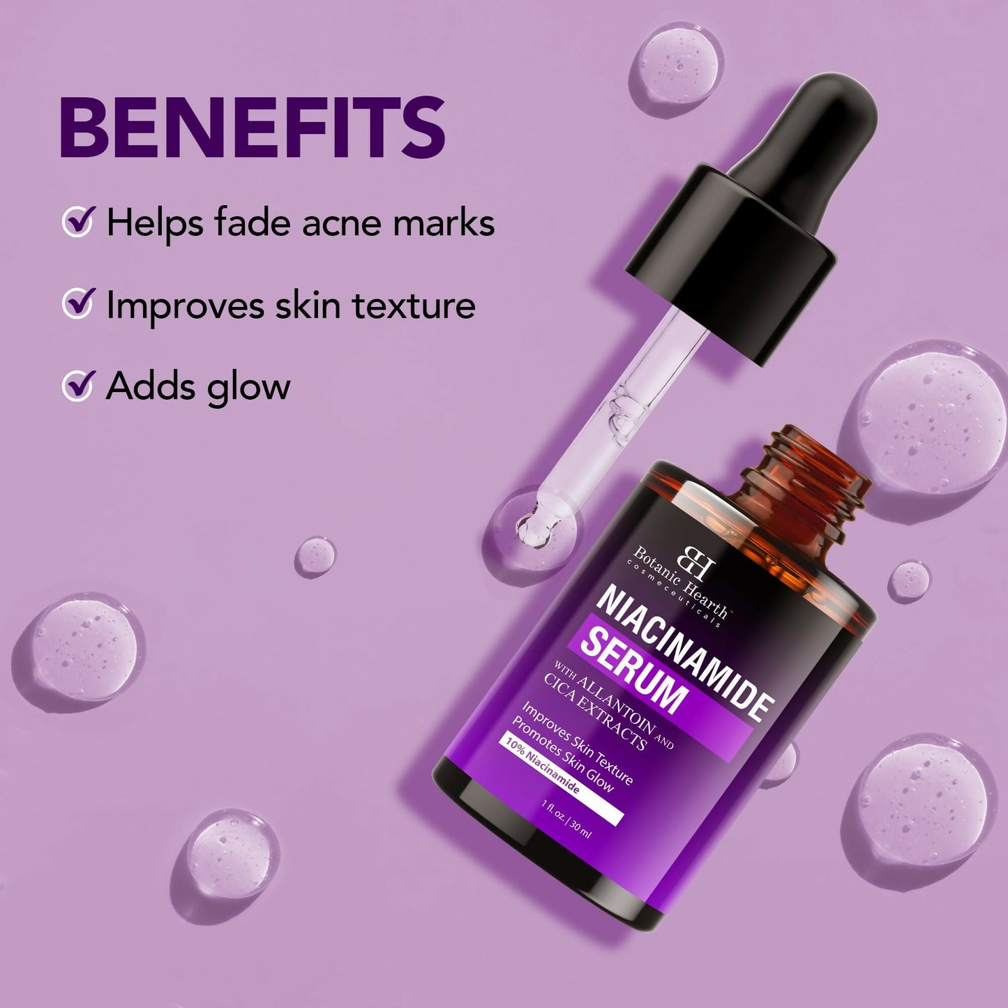 Botanic Hearth 10% Niacinamide Face Serum Minimize Pores, Correct Dark Spots, Even Skin Tone