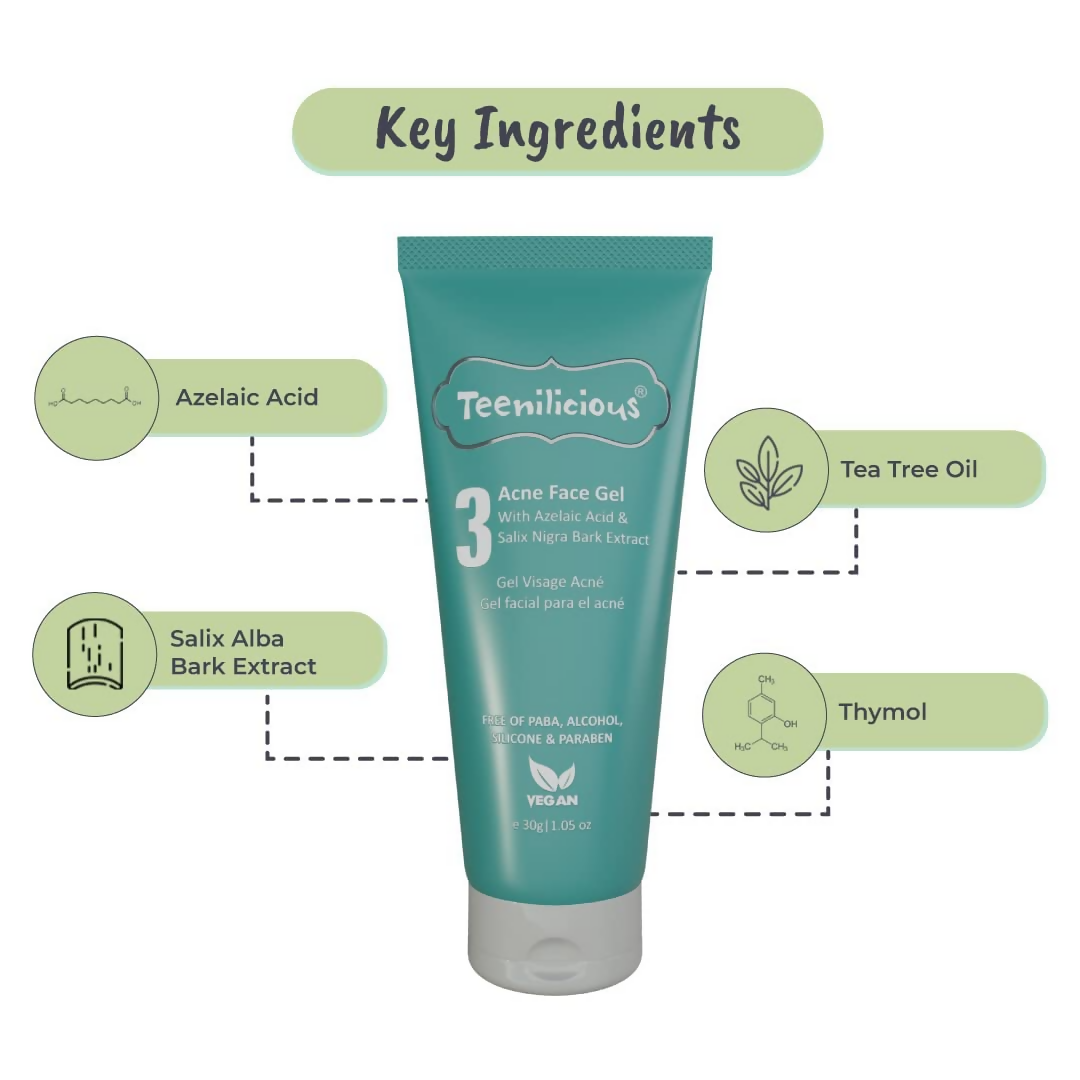 Teenilicious Anti-Acne Gel With 3% Azelaic Acid, Tea Tree Oil