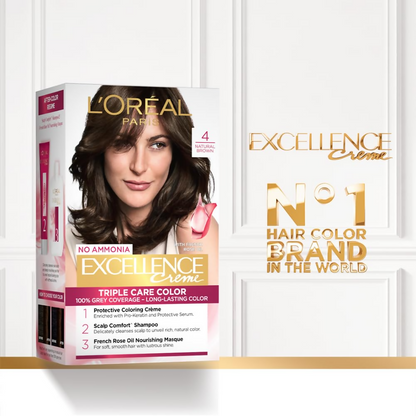 L'Oreal Paris Excellence Creme Hair Color, 4 Natural Brown