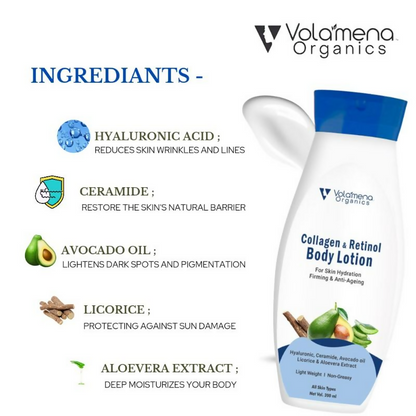 Volamena Collagen & Retinol Body Lotion With Hyluronic Acid & Ceramide