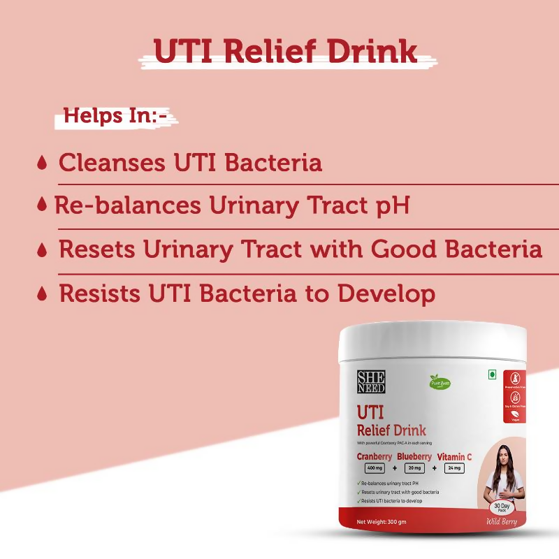 SheNeed Plant Based UTI Relief Drink For Women