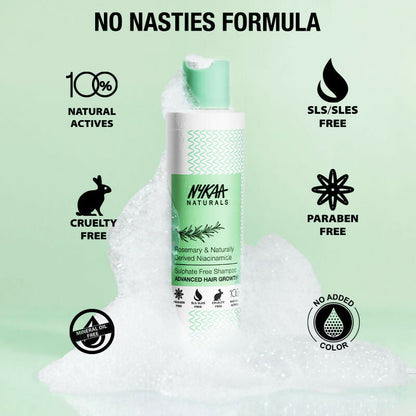 Nykaa Naturals Advanced Hair Growth Shampoo With Rosemary & Naturally Derived Niacinamide