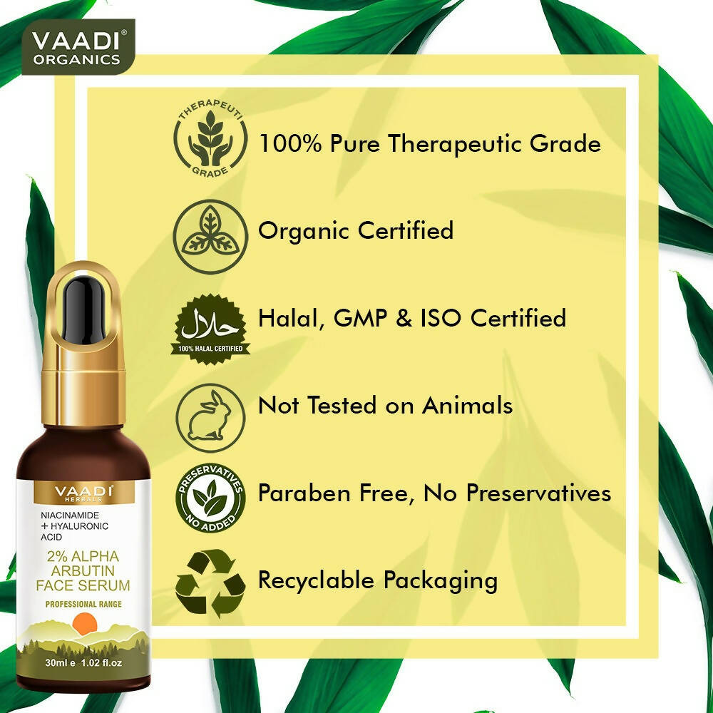 Vaadi Herbals 2% Alpha Arbutin Face Serum With Niacinamide & Hyaluronic Acid - Drmedicart