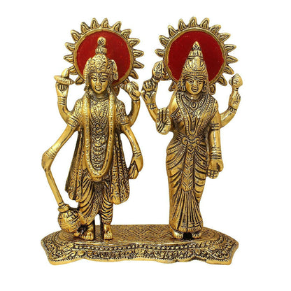 Buy Rockshok Metal Vishnu Lakshmi Golden Idol