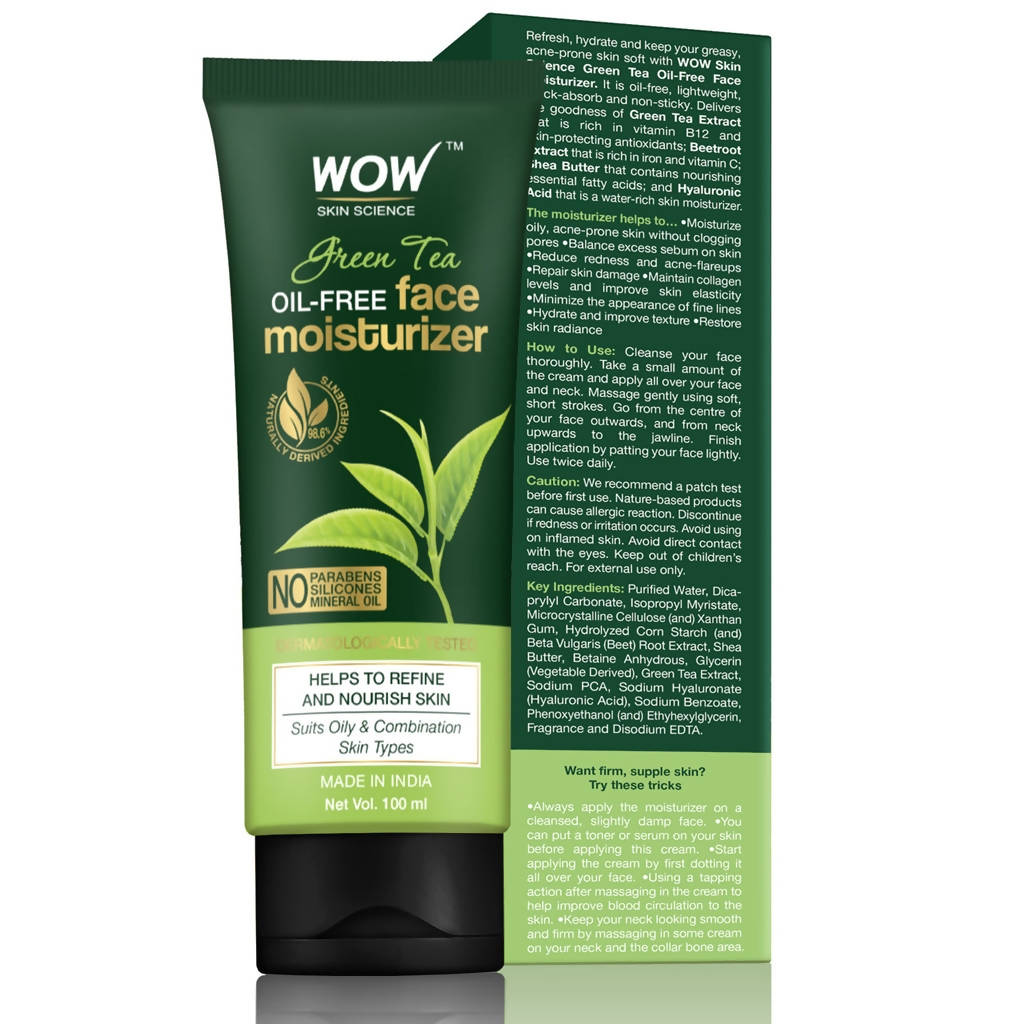 Wow Skin Science Green Tea Face Oil-Free Moisturizer - Drmedicart