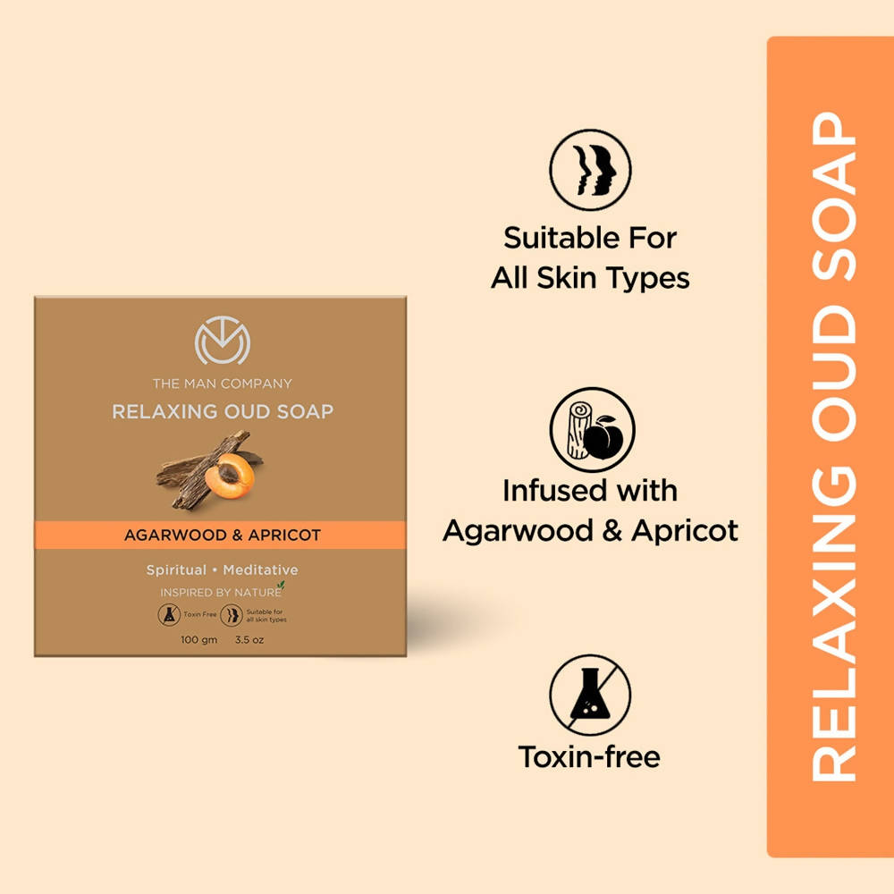 The Man Company Relaxing Oud Soap - Agarwood & Apricot - Drmedicart