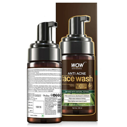Wow Skin Science Anti Acne Foaming Face Wash