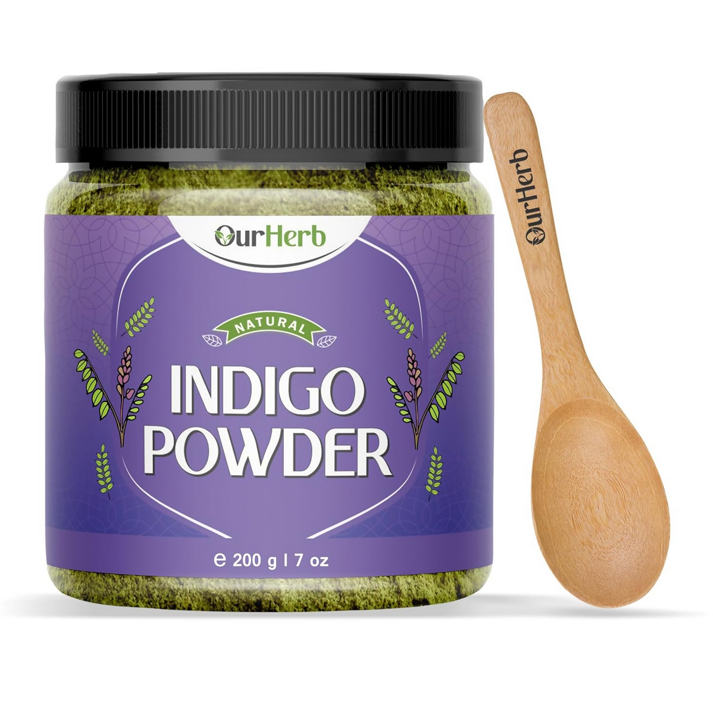OurHerb Pure & Organic Indigo Leaves Powder For Black Hair Colour