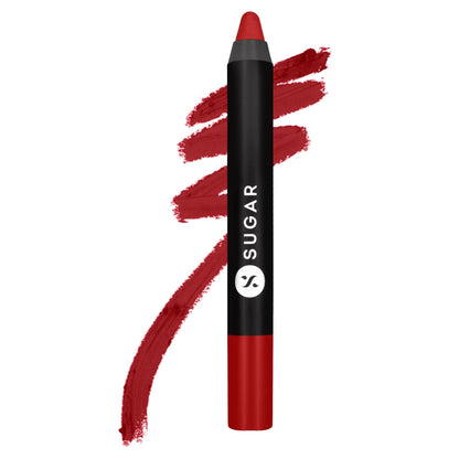 Sugar Cosmetics Matte as Hell Crayon, Lasts upto 8hrs, Water Resistent Lipstick for Women - 01 Scarlett O'Hara