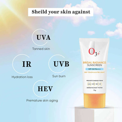 Professional O3+ Bridal Radiance Sunscreen SPF 50 PA +++