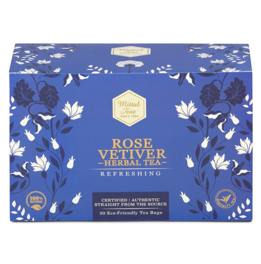 Mittal Teas Rose Vetiver Herbal Tea - Eco Friendly Bags