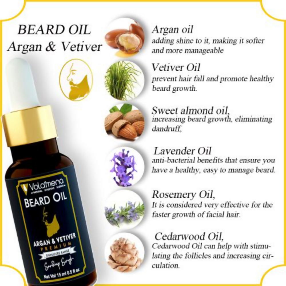 Volamena Argan & Vetiver Premium Beard Oil