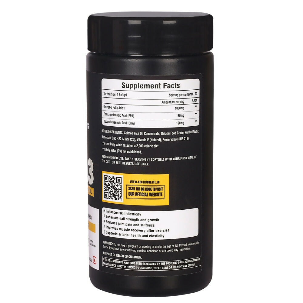 Reformulate Omega3 Fish Oil I Support Heart Health I Support Immune Strength I Support Bone Health I Nutraceutical Softgels