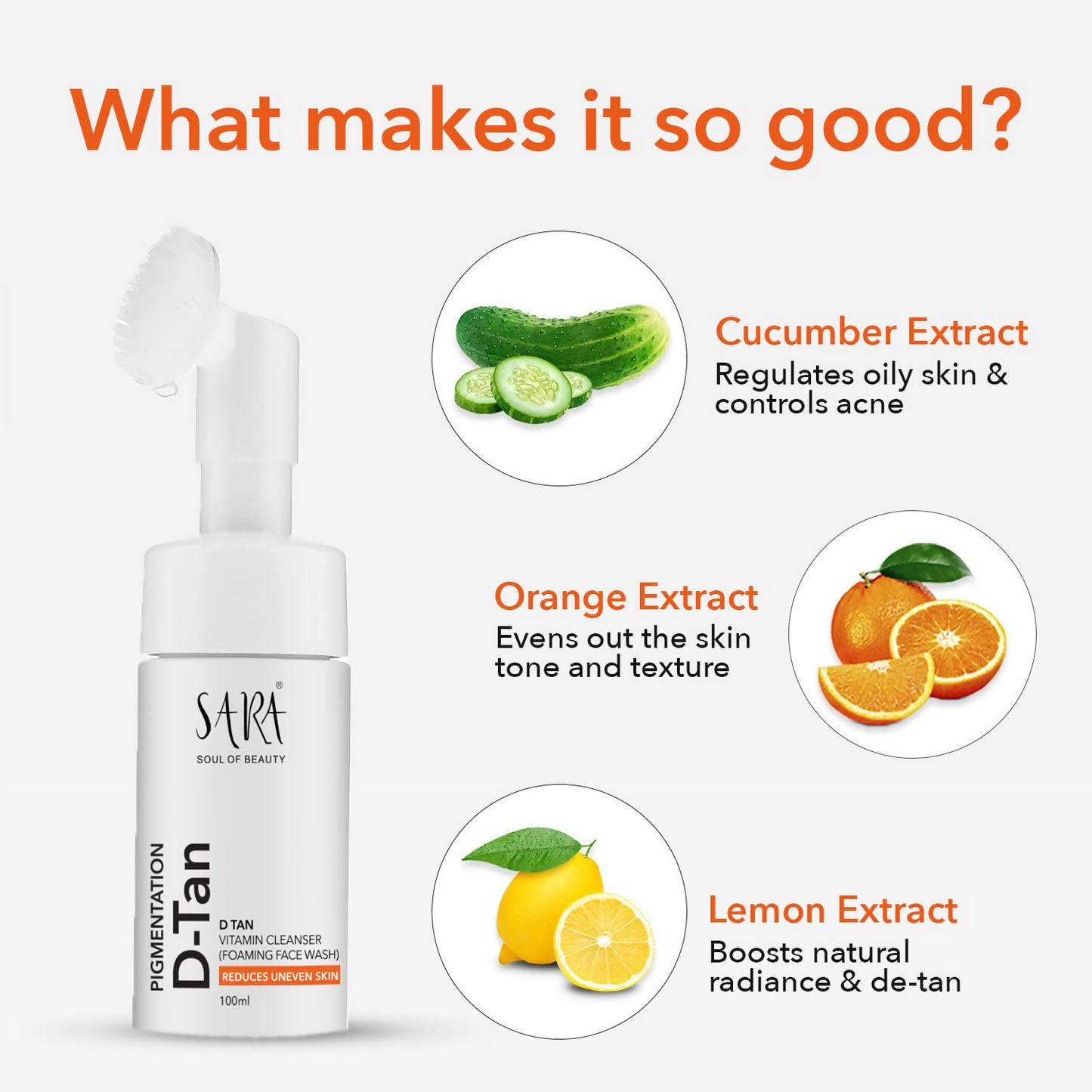 Sara Soul of Beauty D-Tan Vitamin C Foaming Cleanser Face Wash