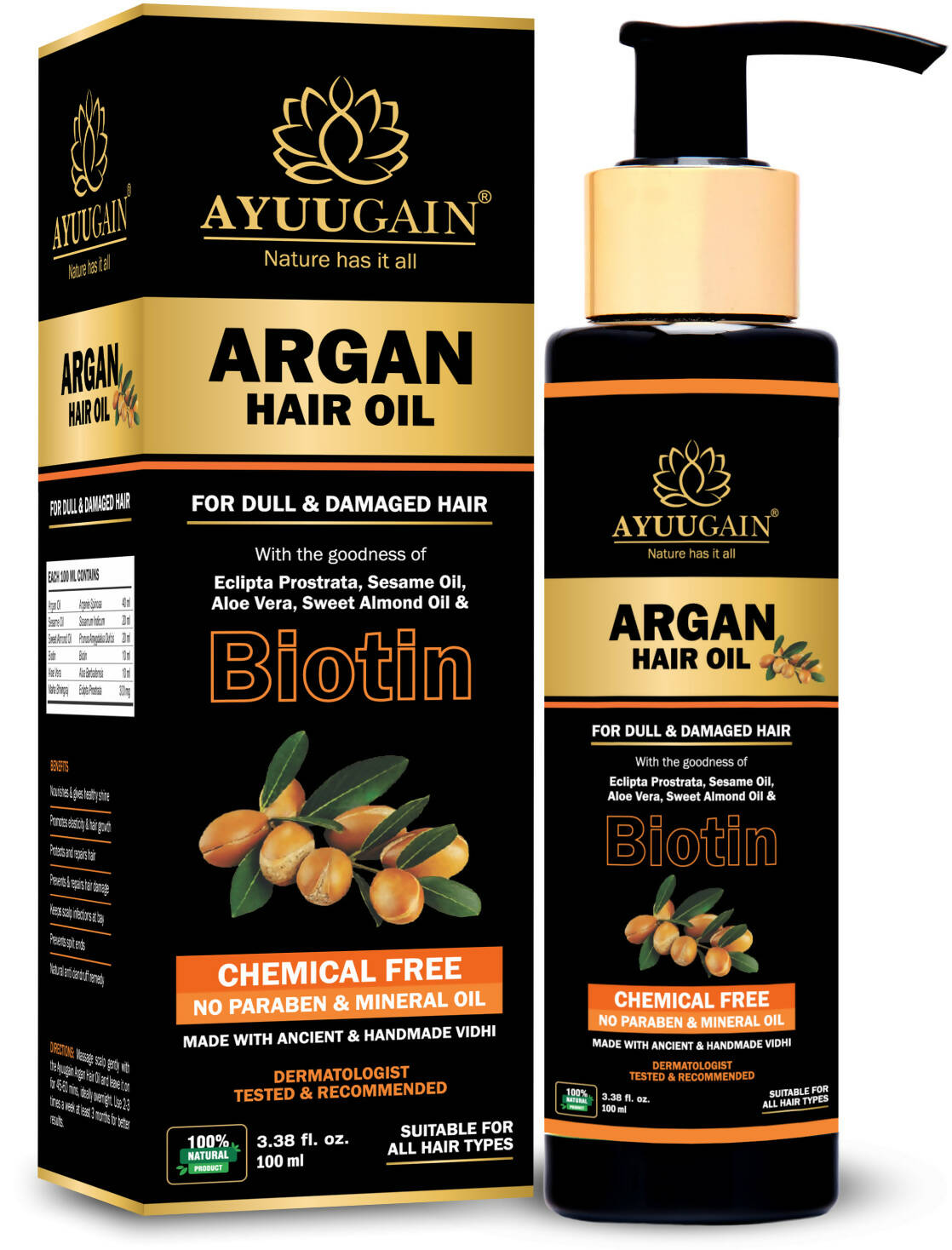 Buy Ayuugain Argan Hair Oil from DrMediCart, Ship from India to USA